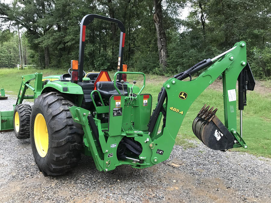 John Deere 4044M Tractor 485A Backhoe Left Side