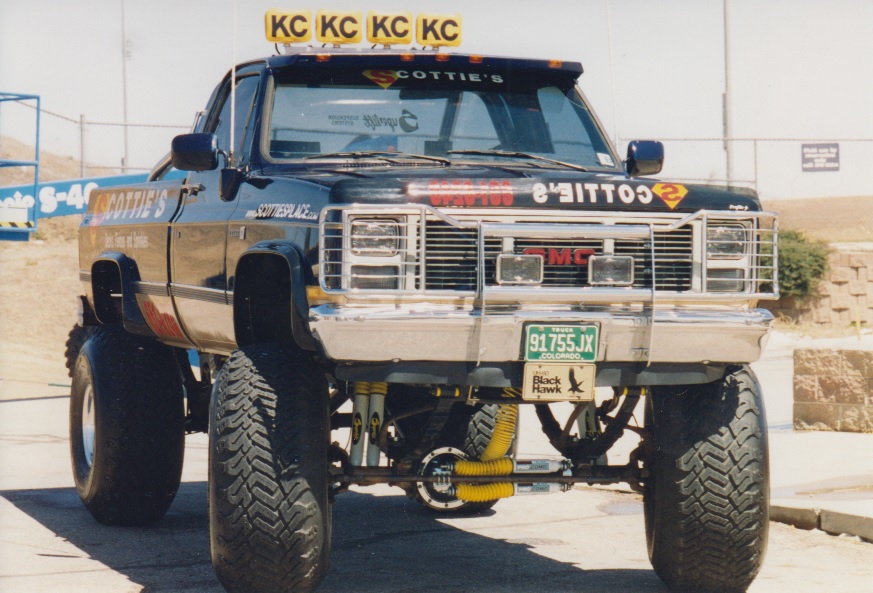 The original Scottie's Company Truck parked outside the Colorado Springs Sky Sox stadium entrance